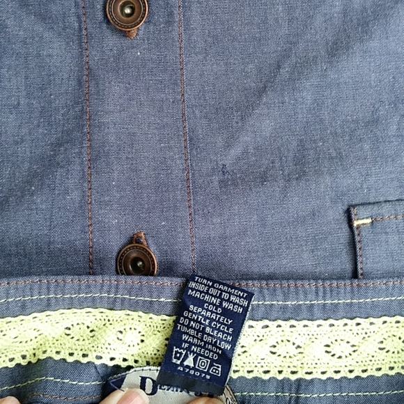 Denim & Co. Two Piece Pantsuit /Top & High-Waisted Cropped Ankle Pants L Blue - Picture 9 of 16